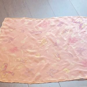 Yellow, pink, and Violet pink silk neck scarf.